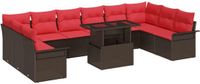 vidaXL - Tuinbank - Set - 11 - st - Bruin - Poly - rattan