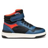 Geox J Washiba Boy Sneakers voor jongens, Zwart/Blauw, 32 EU
