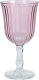 Merkloos Wijnglazen roze ribbel 240ml doos a 6