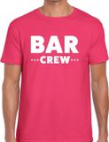 Bellatio Decorations Bar Crew t-shirt voor heren - personeel/staff shirt - roze M