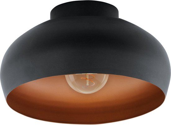 EGLO Mogano 2 Plafondlamp - Ø28 cm - Zwart/Koper