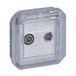 Legrand TV/R-SAT-stopcontact met geaard contact, Plexo, waterdicht IP55, monteerbaar met behuizing of frame, grijs, 069554LE