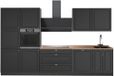 Vicco Complete keukeneenheid Fame-Line, Anthrazit-Gold Landhaus/Antraciet, 340 cm, WB Eik