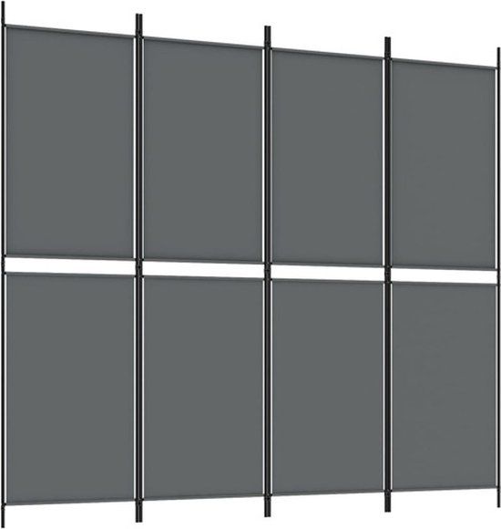 vidaXL Kamerscherm met 4 panelen 200x180 cm stof antracietkleurig