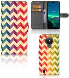 B2Ctelecom Book Case voor Nokia 1.4 Zigzag Multi Color