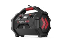 Perfectpro ROCKTAGON Radio de chantier DAB+/FM | Bluetooth 5.2 | 30W | IP65 | Noir/Rouge