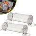 Merkloos Mand grill roulant, mand grill cylindrique en acier inoxydable avec support, pour grill extérieur, légumes, poisson, viande, grillades, frites, accessoires de cuisine de grillades Camping-Essentials (2, 30 x 9 x 9 cm)