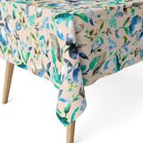 ECOMMERC3 Vlekafstotend tafelkleed voor ronde tafel, maat 140, rond, vuilafstotend, extra zacht en waterdicht, blauw