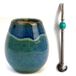 Yerba Mate Theeset | Handgemaakte Keramische Mate Theemok ~300 ml | Unieke Matero | Vaatwasmachinebestendig | Roestvrij Stalen Rietje Bombilla Bola Zwart voor Mate Thee 21 cm | Set voor Yerba Mate-Tee