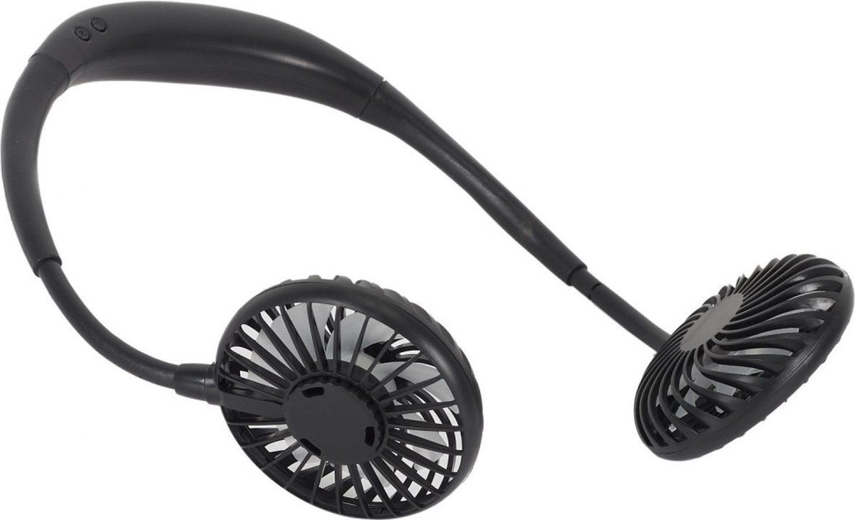 Jetlag Oplaadbare Draagbare halsventilator | Zwart