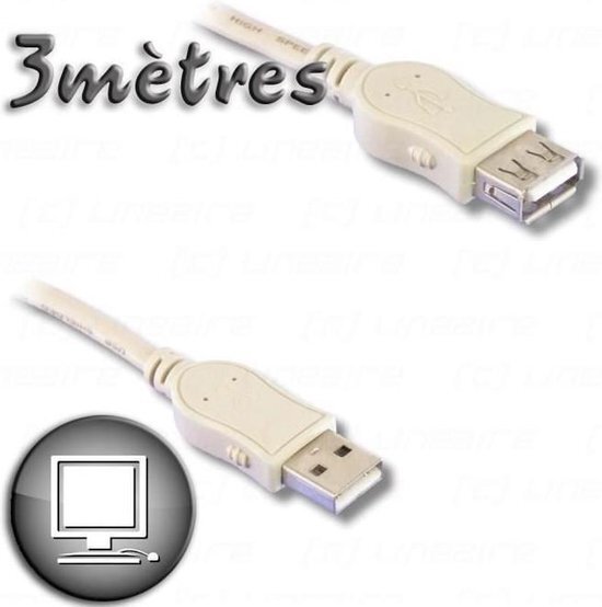 Lineaire Verlengkabel USB 2.0 A mannelijk / A vrouwelijk 3m