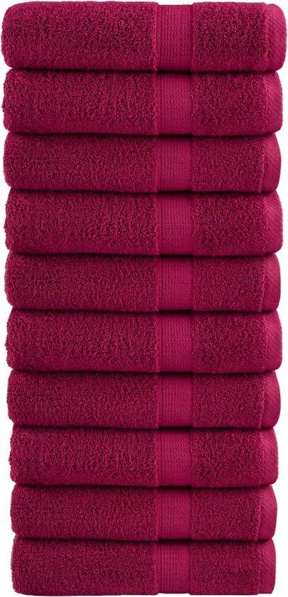 vidaXL Badhanddoeken SOLUND 10 stuks 600 g/m² 70x140 cm Bordeauxrood
