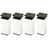 cyclingcolors 4 pieds pieds de meuble 40 x 40 mm hauteur 100 mm en aluminium avec réglage universel 15 mm pour canapé armoire cuisine salle de bain chromé brillant