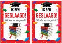 Bellatio Decorations 2x stuks deur poster Ik ben geslaagd