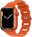 Strap-it Siliconen Chain band - Geschikt voor Apple Watch bandje - Series 1/2/3/4/5/6/7/8/9/10/11/SE/SE2/SE3 - Oranje - Siliconen bandje voor sport - iWatch bandje voor maat: 38 / 40 / 41 / 42mm