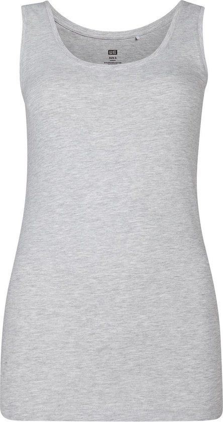 WE Fashion Dames organic cotton singlet - Blended light grey - Maat M