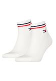 Tommy Hilfiger unisex kwartsokken in retro-design, enkelhoog, set van 2