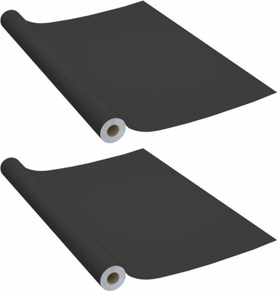 vidaXL Zelfklevende Meubelfolie - 2 stuks - 500x90 cm - PVC - Zwart
