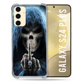 Cokitec Samsung Galaxy S24 Plus hoesje - Doodshoofd vinger