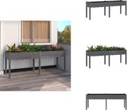 vidaXL Plantenbak met voering 203x53x76 cm massief vurenhout grijs