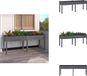 vidaXL Plantenbak met voering 203x53x76 cm massief vurenhout grijs