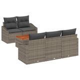 vidaXL Tuinbank Set 6-delig Grijs Polywood