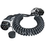 MENNEKES 36292 E-autolaadkabel, 4,0 m, spiraliseerd, kort, mode 3, type 2 20 A, 3PH spiraaloplaadkabel met 11 kW laadvermogen