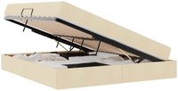 vidaXL Opbergbed met matras, crème, 160 x 200 cm