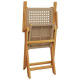 vidaXL 3-delige Bistroset poly rattan en massief hout beige