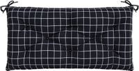 vidaXL Coussin de banc de jardin motif losange 110x50x7 cm tissu noir