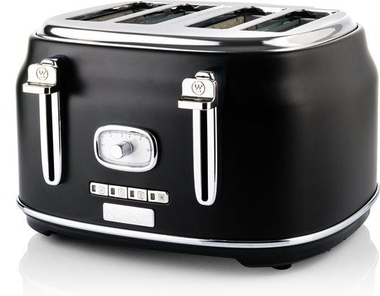 Westinghouse Retro Broodrooster - 4 Sleuven - Zwart