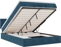 vidaXL Lit plateforme avec matelas et LED 140x200cm velours bleu foncé