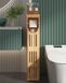 Meuble de rangement pour petite salle de bain sans marque en bambou avec porte-rouleau de papier toilette et rangement