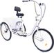 Zyrell Tricycle for adults – 6 vitesses – roues de 24 pouces – Avec panier – Freins avant et arrière – Pliable – Réglable – Blanc