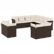 vidaXL 11-delige loungeset met kussens, polyrattan, bruin