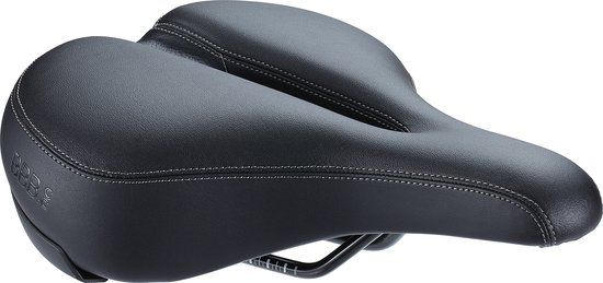 BBB Cycling SoftShape Relaxed Anatomic - Fietszadel Heren en Dames - E-bike of Stadsfiets Zadel - Fietshouding Relaxed 75 ° – 265 x 206mm - Zwart – BSD-125