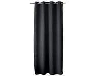 ED ENJOY HOME Verduisteringsgordijn met zilveren oogjes, donkergrijs, grote hoogte, 140 x 280 cm, 100% polyester, Oeko-Tex-gecertificeerde stof, zoethoutcollectie