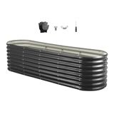 VEVOR Metalen verhoogd bloembed voor tuin balkon 2400 x 600 x 600 mm, open bodem, groot verhoogd bloembed voor groenten, bloemen, kruiden en vetplanten