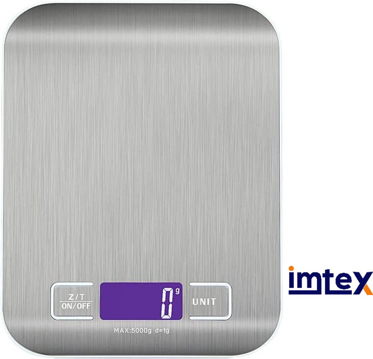 imtex Digitale Precisie Keukenweegschaal - Tot 5000 Gram - Zilver