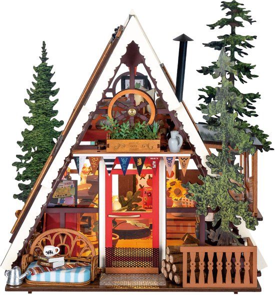 Robotime A-Frame Cabin - Rolife DIY Miniature House Series - DG179
