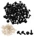 OEM Veiligheidsogen 10 mm, 130 stuks, kunststof, zwart, met ringen