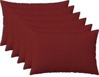 vidaXL - Kussensloop - 6 st - HEERLEN - Wijnrood - 50 x 75 cm - Stof