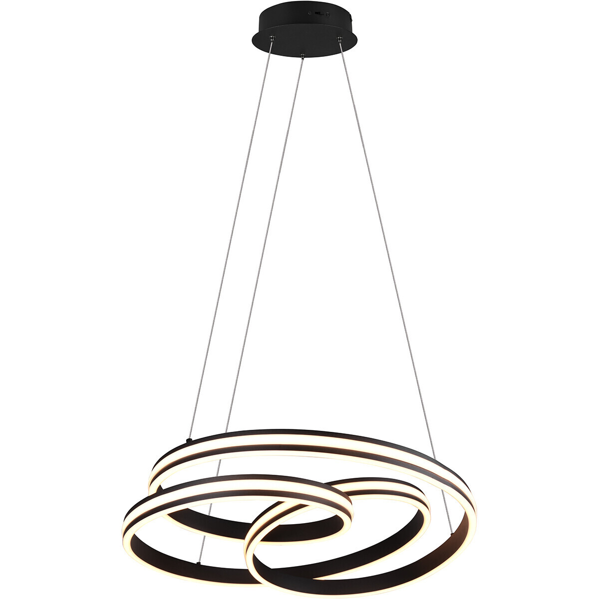 BES LED LED Hanglamp - Trion Yarino - 60W - Aanpasbare Kleur - Dimbaar - Rond - Mat Zwart - Aluminium