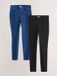 Next - Dames - Set van 2 lange jersey denim leggings - Petite - Zwart