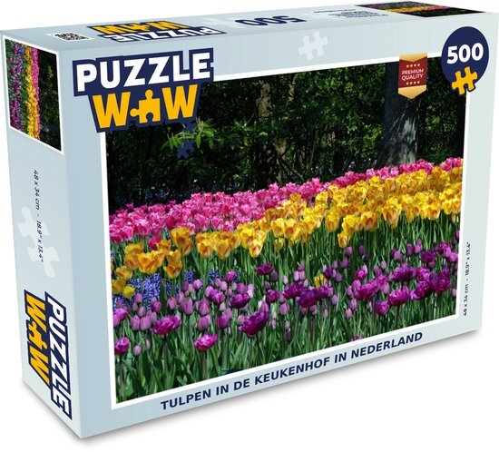 MuchoWow Puzzel Tulpen in de Keukenhof in Nederland - Legpuzzel - Puzzel 500 stukjes