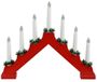 Éclairage de pont de bougie sans marque - rouge - bois - 39,5 x 5 x 31 - 7 lampes à LED - rouge chaud