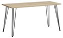 Bureau Emmik, 138 x 60 x 73,7 cm, Reproduction chêne blanc, pieds noirs