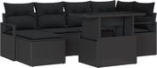 vidaXL Tuinbank Set Zwart Polyrattan