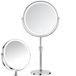 AIMAX Oplaadbare make-upspiegel met verlichting, 38-48 cm, in hoogte verstelbare make-upspiegel, 3 lichtkleuren en helderheid dimbaar, 360 graden draaibare dubbelzijdige tafelspiegel