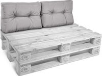 Beautissu Style – 2-delig Palletkussen Rugkissen Licht Grijs 60x40 cm voor Palletbank – Matraskussen Kwaliteit